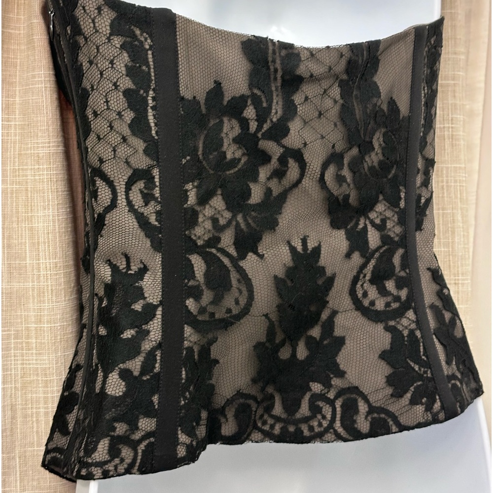 TEMPERLEY LONDON NWT $1250 Black Lace Silk Corset Bustier Boned Strapless Top 4 - Picture 6 of 16